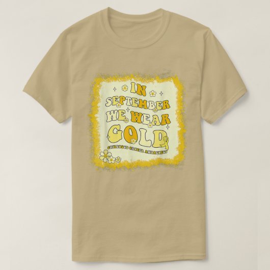Im September tragen wir Gold Retro Kinderkrebs A T-Shirt (Design vorne)