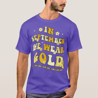 Im September tragen wir Gold Retro Kinderkrebs A T-Shirt