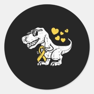 Im September tragen wir Gold Trex Kinderkrebs Runder Aufkleber