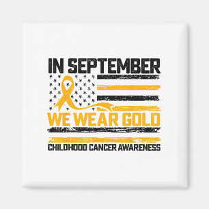 Im September tragen wir Gold US Flag Kinderkrebs Magnet