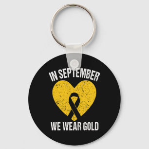 Im September tragen wir goldene Ribbon-Kinderkrebs Schlüsselanhänger