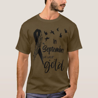 Im September tragen wir goldene Ribbon-Kinderkrebs T-Shirt