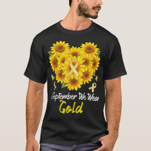 Im September tragen wir goldene Sonnenblume Herz C T-Shirt