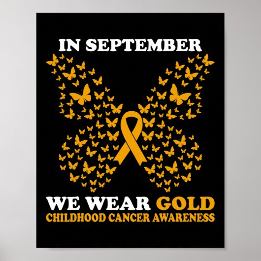 Im September tragen wir goldenes Kinderkrebs-Aware Poster (Vorne)
