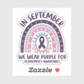 Im September tragen wir Lila Alzheimer-Bewusstsein Aufkleber (Blatt)