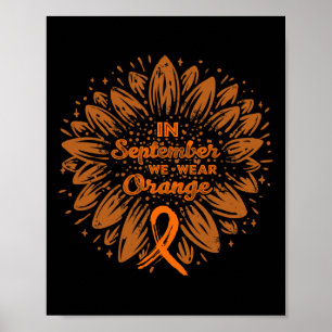 Im September tragen wir orangefarbene Ribbon Leuke Poster