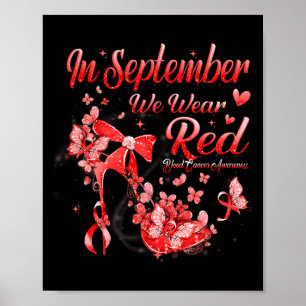 Im September tragen wir rotes Schmetterlingsblutkr Poster