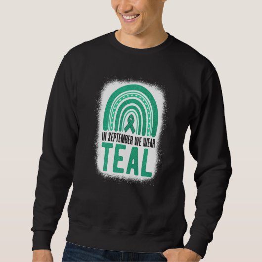 Im September tragen wir Türkis Regenbogen Eierstoc Sweatshirt (Vorderseite)
