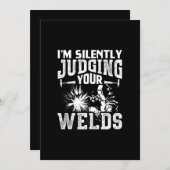 Im Silently Judging Your Welds Funny Welder Gift Ankündigung (Vorne/Hinten)