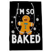 I'm So Baked Gingerbread Man Christmas Cookie Bake Mittlere Geschenktüte (Vorderseite)