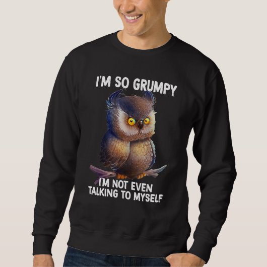 I'm so grumpy I'm not even talking to myself owl Sweatshirt (Vorderseite)