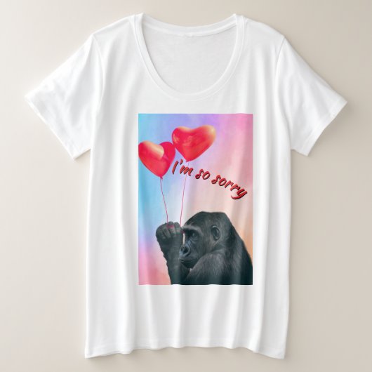 "I'm so sorry" Große Größe T-Shirt (Design vorne)