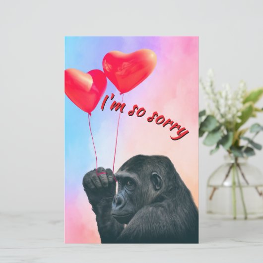 "I'm so sorry" Papiervel (Stehend Vorderseite)