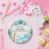 Im Soft Boho Bear Blue Cub Begrüßungstablett Babyd Pappteller (Party)