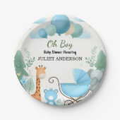 Im Soft Boho Bear Blue Cub Begrüßungstablett Babyd Pappteller (Vorderseite)