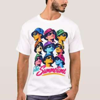 Im Sommer Farbige Pop-Art Herren T-Shirt