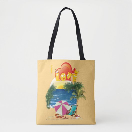 Im Sommer Liebe ich den Strand Tasche (Vorderseite)