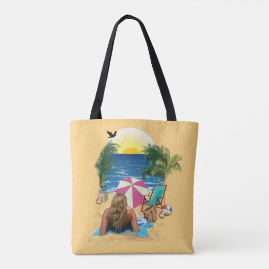 Im Sommer Liebe ich den Strand Tasche (Rückseite)