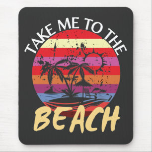 Im Sommer Vintag bin ich am Strand Mousepad