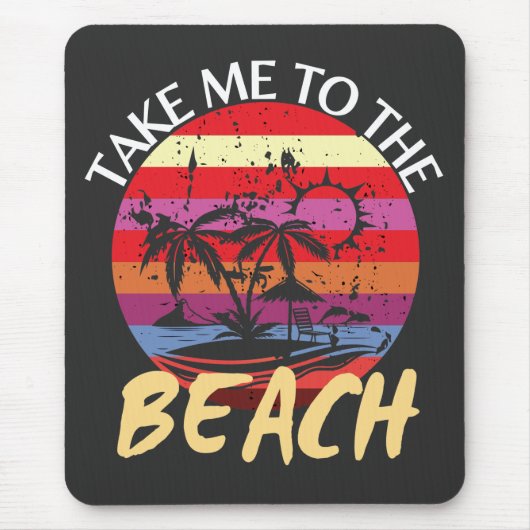 Im Sommer Vintag bin ich am Strand Mousepad (Vorne)
