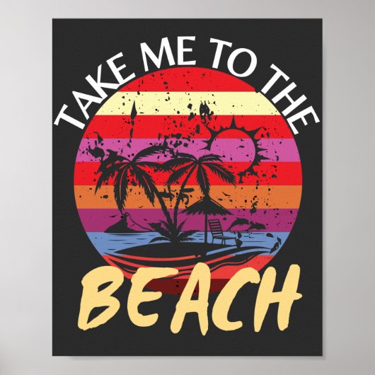 Im Sommer Vintag bin ich am Strand Poster (Vorne)