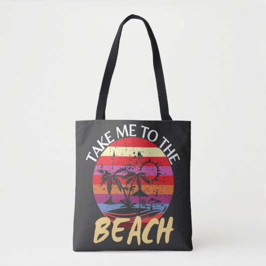 Im Sommer Vintag bin ich am Strand Tasche (Vorderseite)