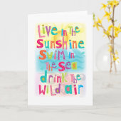 Im Sonnenschein-Schwimmen leben die Seegruß-Karte Karte (Gelbe Blume)