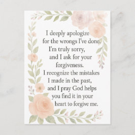 I'm Sorry/Apology\ Forgiveness Floral Postkarte