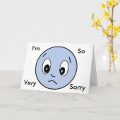 "Im Sorry" Blue Sad Face Card Karte (Gelbe Blume)