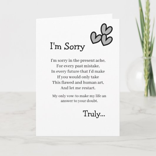 I'm Sorry Forgive Me Card Karte (Vorderseite)