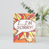 I'M SORRY Fun Retro Comic Book Pop Art Postkarte (Stehend Vorderseite)