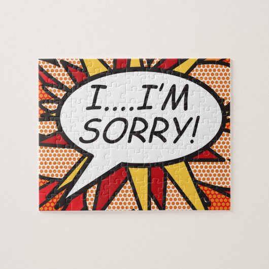 I'M SORRY Fun Retro Comic Book Pop Art Puzzle (Horizontal)