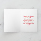 I'm Sorry | Funny Chicken | Making Up Karte (Innenseite)