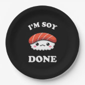 I'm Soy done Kawaii Sushi Pappteller (Vorderseite)