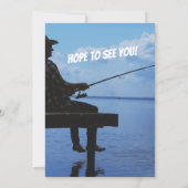 Im Spaß Sunset Fisherman zum 50. Geburtstag Einladung (Rückseite)