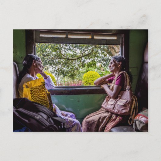 Im sri-lankischen Zug Postkarte (Vorderseite)