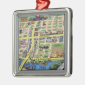 Im Stadtzentrum gelegene Cartoon-Karte Austins Silbernes Ornament (Links)