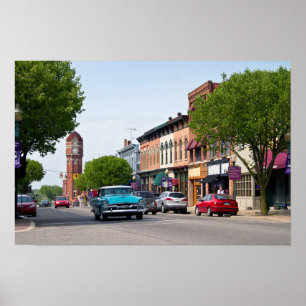 Im Stadtzentrum gelegene Chelsea, Michigan Poster
