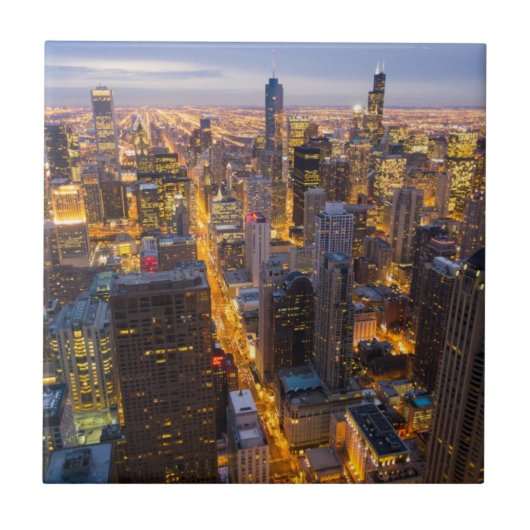 Im Stadtzentrum gelegene Chicago-Skyline an der Fliese (Vorderseite)