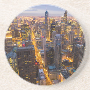 Im Stadtzentrum gelegene Chicago-Skyline an der Getränkeuntersetzer