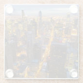 Im Stadtzentrum gelegene Chicago-Skyline an der Glasuntersetzer (Rückseite)