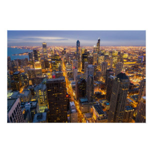 Im Stadtzentrum gelegene Chicago-Skyline an der Poster