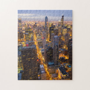 Im Stadtzentrum gelegene Chicago-Skyline an der Puzzle