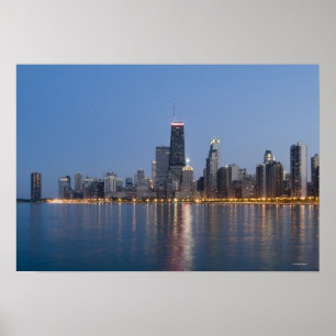 Im Stadtzentrum gelegene Chicago-Skyline Poster