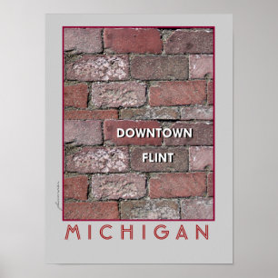 Im Stadtzentrum gelegene Feuerstein-Ziegelsteine Poster