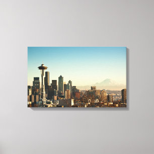 Im Stadtzentrum gelegene Seattle-Skyline und Leinwanddruck