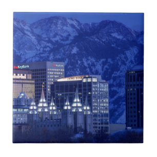 Im Stadtzentrum gelegene Winter-Skyline Salt Lake Fliese