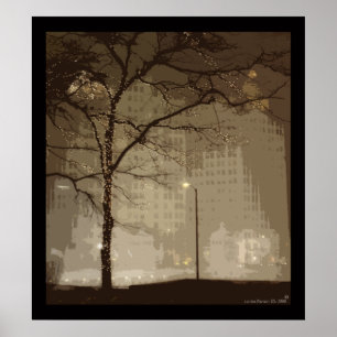 Im Stadtzentrum gelegenes Chicago im Winter Poster