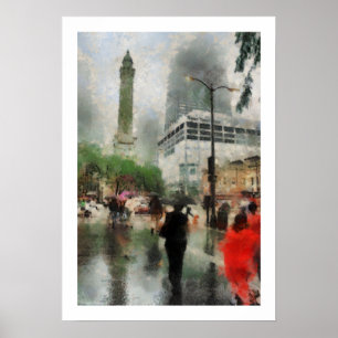 Im Stadtzentrum gelegenes Chicago-Plakat Poster