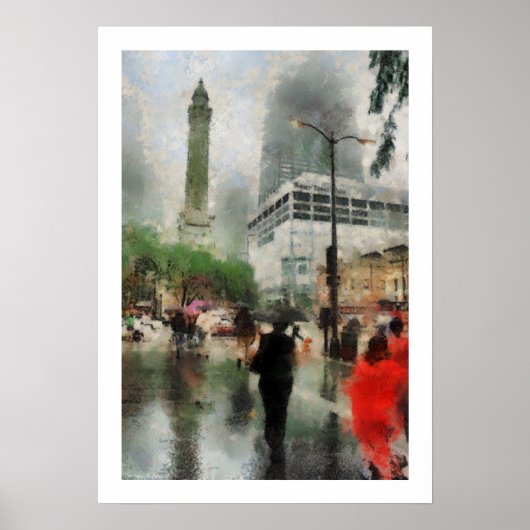 Im Stadtzentrum gelegenes Chicago-Plakat Poster (Vorne)